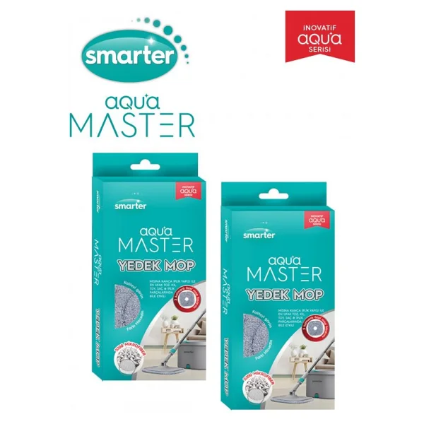 Smarter Aqua Master + 2 Yedek Temiz & Kirli Suyu Ayırma Özelliği Otomatik Temizlik Seti Mop Paspas - Görsel 6