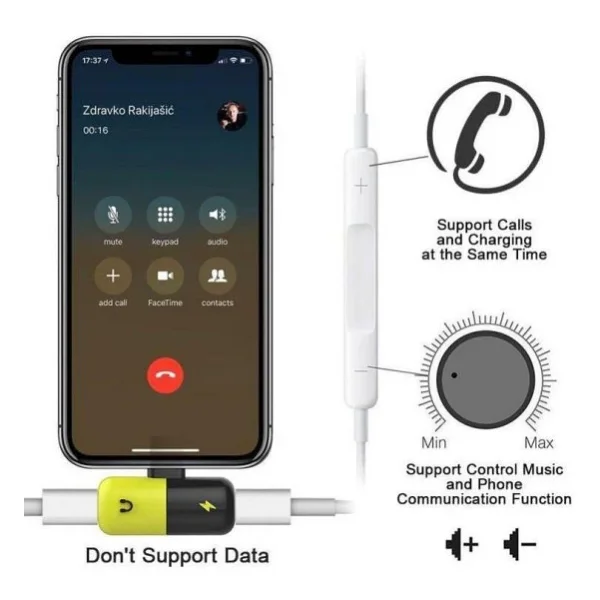 Lightning Kulaklik Sarj Cevirici Donusturucu Adaptor - Görsel 3