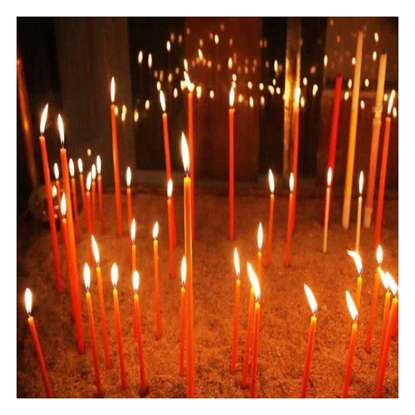 8 Adet Kırmızı Uzun Mum 30 CM Kırmızı İnce Mum Kırmızı Mum Church Red Candles Kilise Mumu Kırmızı Arınma Mumu Yılbaşı Mumları - Görsel 5