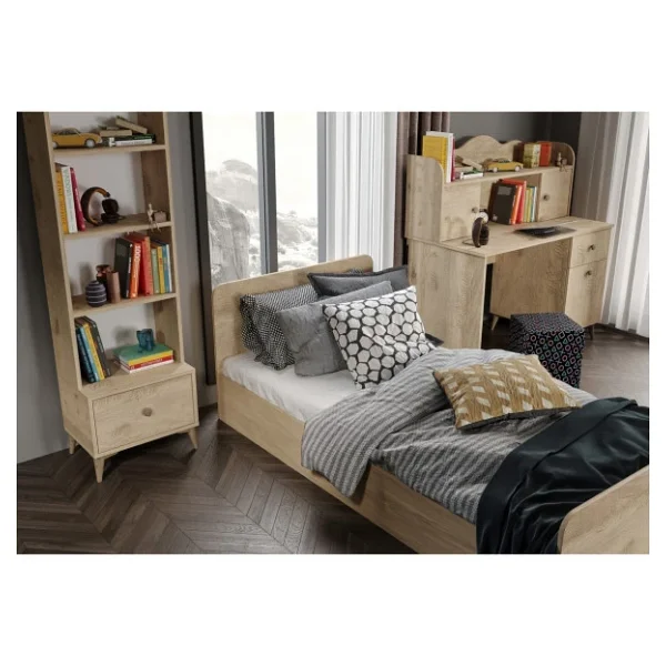 KZNMOB HOME Akasya Modern Genç Odası Takımı Meşe - 4 Parçalı Ve Tamamı 1. Kalite Mdf - Görsel 3