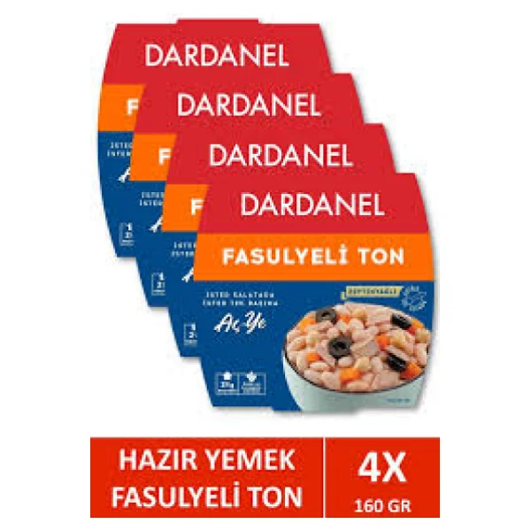 Dardanel Aç Ye Fasulyeli Ton 160 gr 4'lü - Görsel 3