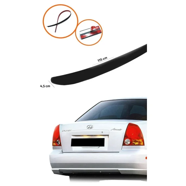 Hyundai Accent Admire Bagaj Üstü Spoiler Piano Black - Görsel 2