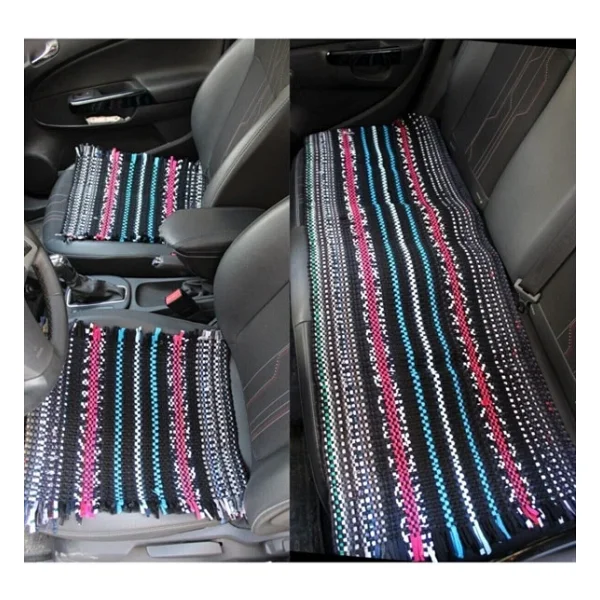 Oto Koltuk Serme Kilim Minder Siyah Beyaz 3 Lü Set - Görsel 3