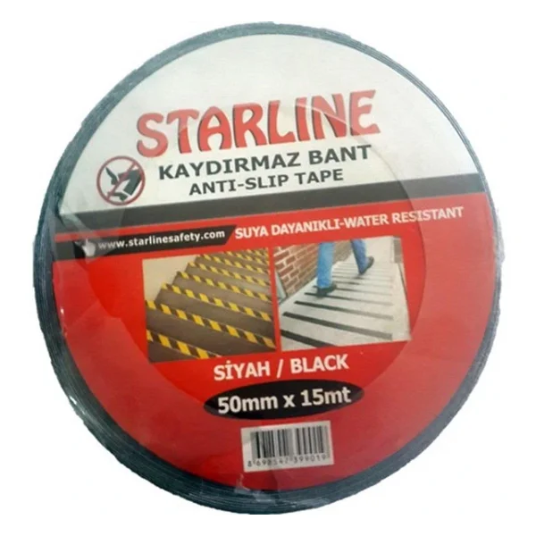 Kaydırmaz Bant 50 Mm 15 Metre Siyah Renk Yüksek Tutuş Starline Marka Suya Dayanıklı - Görsel 7