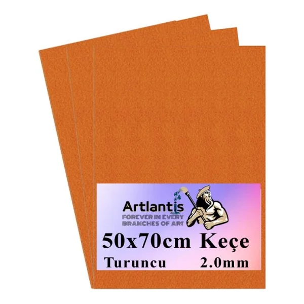 Turuncu Kece 50X70 Cm 2.0 Mm 3 Adet Renkli Hobi Kecesi Elisi Kecesi Anasinifi Kres Okul Oncesi - Görsel 2