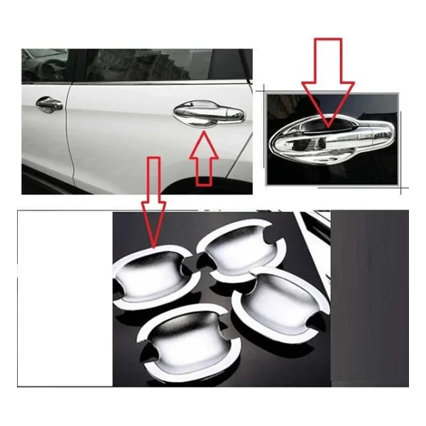 Hyundai Tucson Uyumlu 2004 2014 Dış Kapı Kolu İç Kaplama ABS Krom Parça - Görsel 2