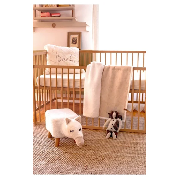 Fluffy Bebek Battaniyesi 80X100 Solid Bej Düz Kundak Puset Çift Taraflı Koyun Tüyü Battaniye 100X80 - Görsel 5