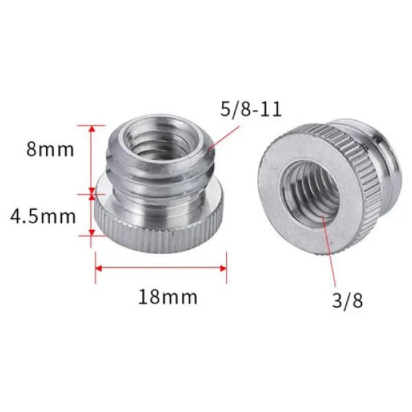 Ayex 3/8 inç Tripod Vidasını 5/8 İnçe Dönüştürücü Vida Adaptörü - Görsel 6