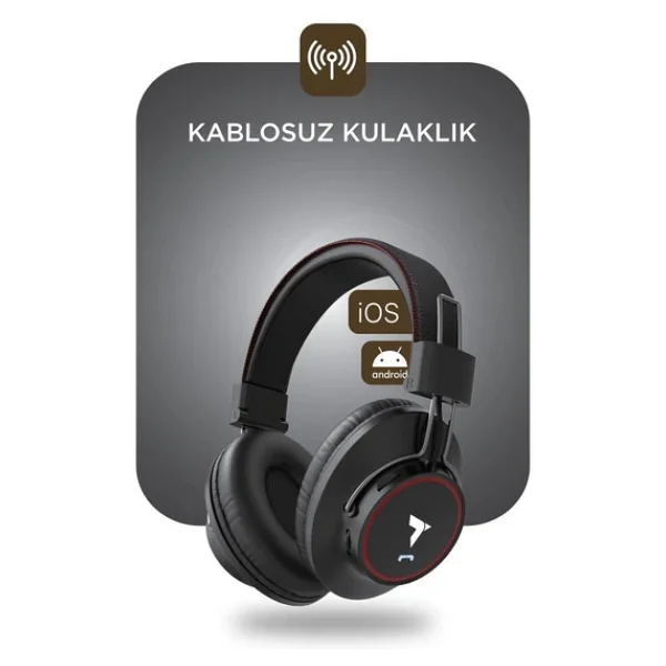 Torima HD-10 Siyah Kulak Üstü Bluetooth Kulaklık - Görsel 2