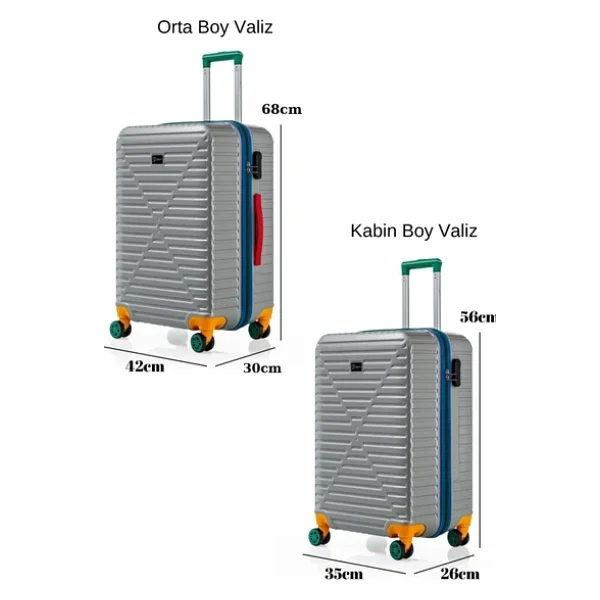 Louisiana Polo 1088 Polikarbon Kabin + Orta Boy 2'li Valiz Seti - Görsel 10