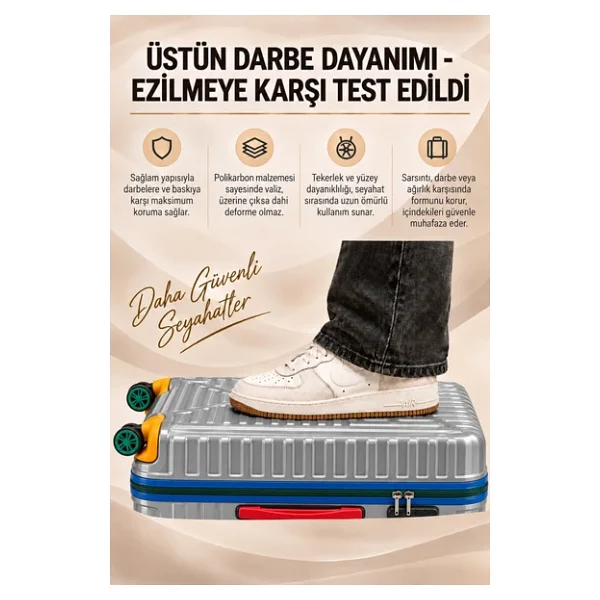 Louisiana Polo 1088 Polikarbon Kabin + Orta Boy 2'li Valiz Seti - Görsel 5
