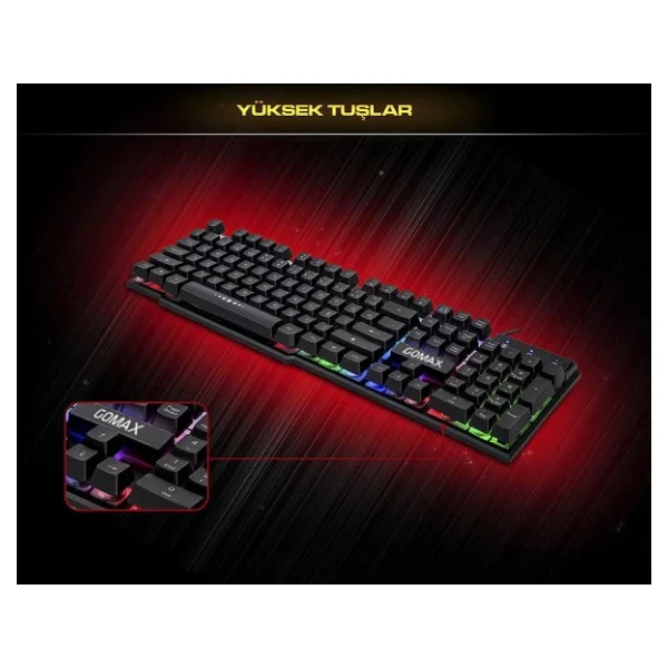 Gomax GMX-K2 RGB Kablolu Oyuncu Klavyesi - Görsel 4