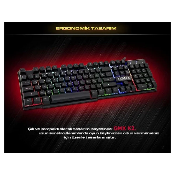 Gomax GMX-K2 RGB Kablolu Oyuncu Klavyesi - Görsel 6
