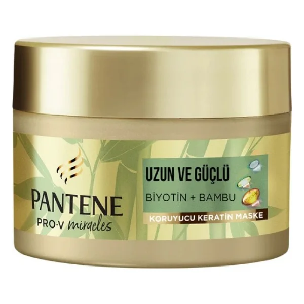 Pantene Miracles Bambu Ve Biyotinli Uzun Ve Güçlü Keratin Koruyucu Dökülme Karşıtı Maske 160 ml - Görsel 3