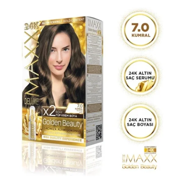 Maxx Deluxe Golden Altın İçerikli Saç Boyası 7.0 Kumral - Görsel 5