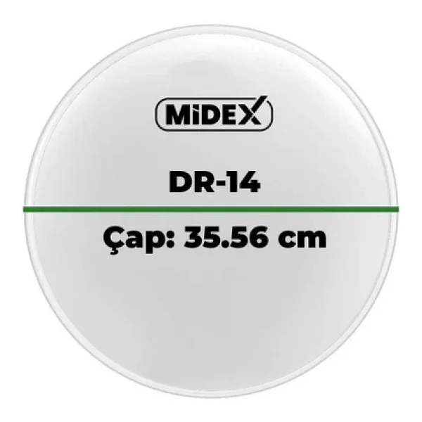 Midex Dr-14Wh Beyaz Renk 14 İnç Trampet Bateri Davul Derisi Drumhead 14 İnch (35.56 Cm) - Görsel 4