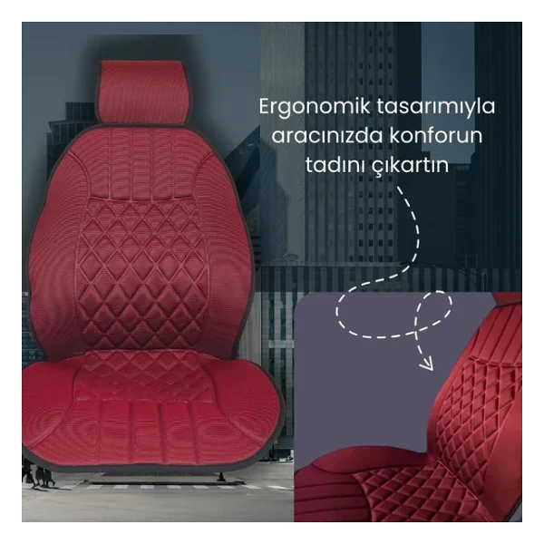 Space Oto Koltuk Minderi, Togg Araçlara Uyumlu 2'Li Set Özel Tasarım Minder - Görsel 10