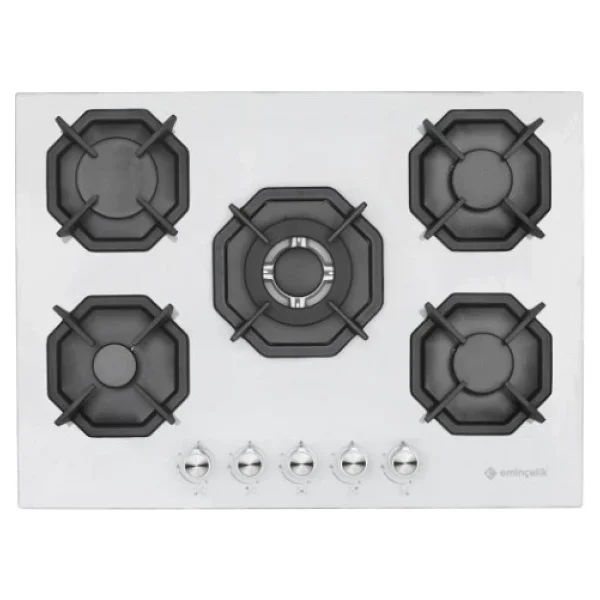 Eminçelik EC-AH 2250 BW WG70 SNG Wok Gözlü Beyaz Cam Ankastre Ocak - Görsel 7