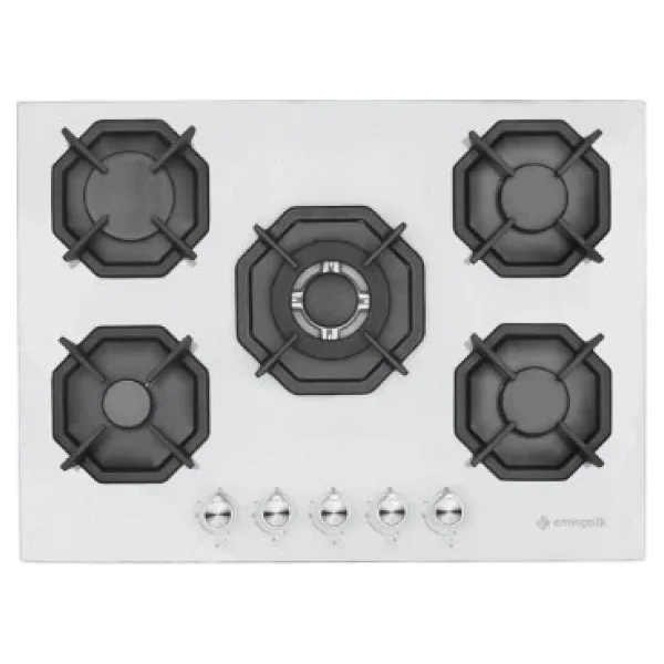 Eminçelik EC-AH 2250 BW WG70 SNG Wok Gözlü Beyaz Cam Ankastre Ocak - Görsel 8