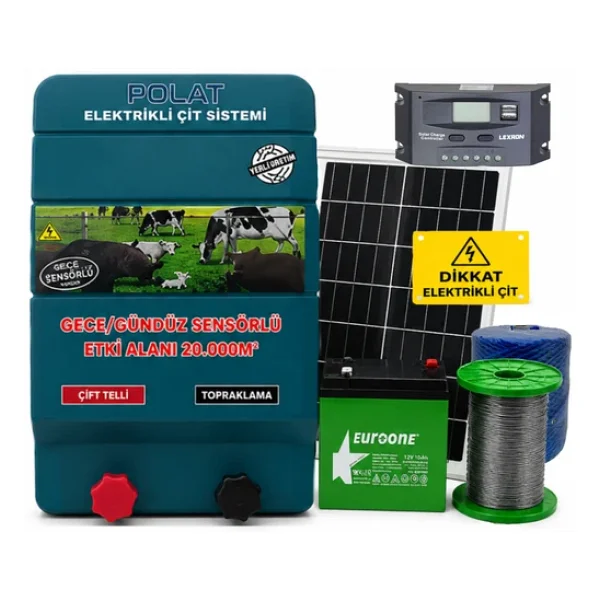Polat Güneş Panelli Pro 4000 Metre 40-45 Dönüm Elektrikli Çit - Görsel 2