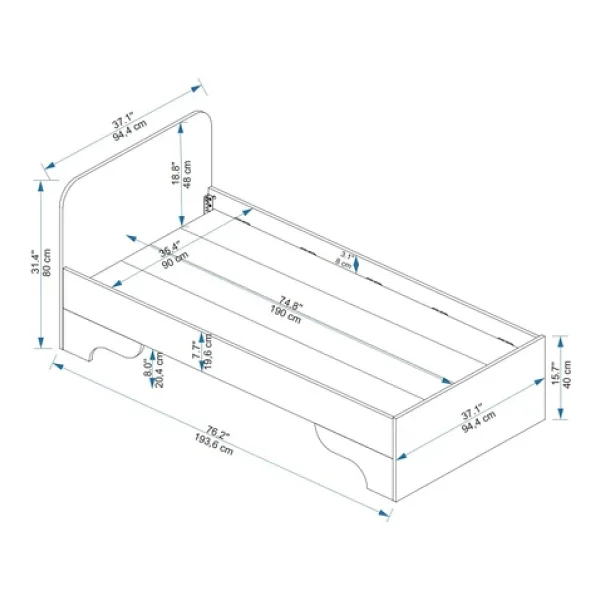 Arnetti Luses 90x190 cm Tek Kişilik Karyola - Görsel 5