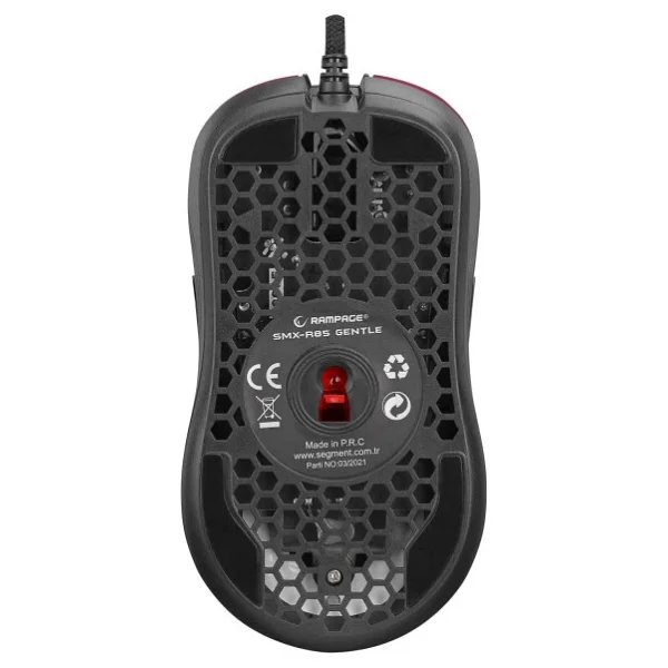 Rampage Gentle SMX-R85 Kırmızı RGB Makrolu Optik Kablolu Oyuncu Mouse - Görsel 7