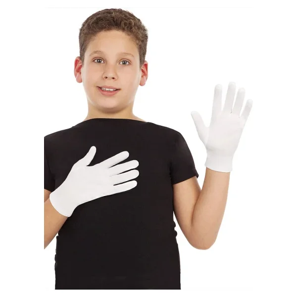 Beyaz Renk Çocuk Boy Likralı Pandomim Eldiveni - Görsel 5