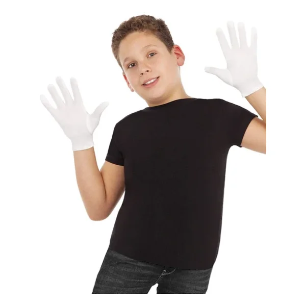 Beyaz Renk Çocuk Boy Likralı Pandomim Eldiveni - Görsel 7