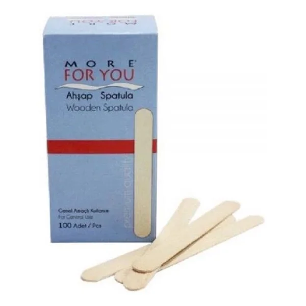More For You Ahşap Ağda Spatulası 100 Adet Spatula - Görsel 5