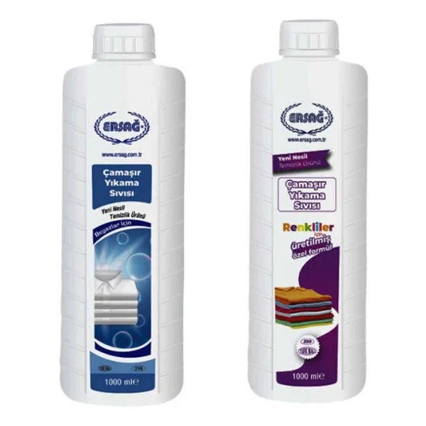 Ersağ Çamaşır Yıkama Sıvısı (Beyazlar + Renkliler İçin 2li Set) 1000 Ml. - Görsel 5