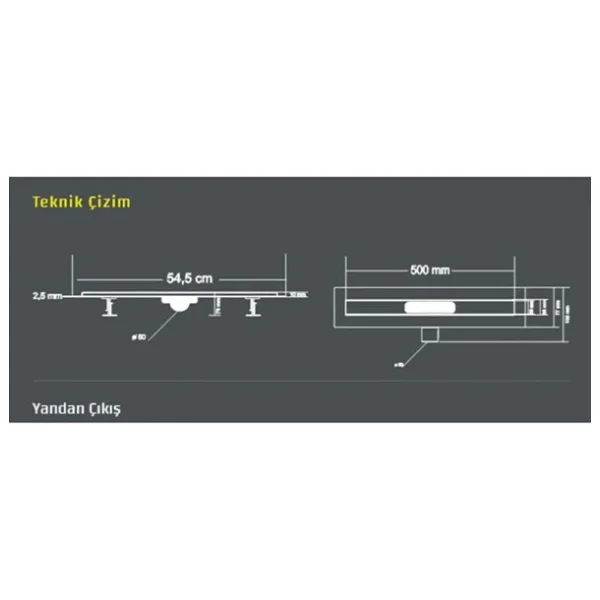 Say Çelik Duş Süzgeci 50 Cm Paslanmaz Metal - Görsel 5