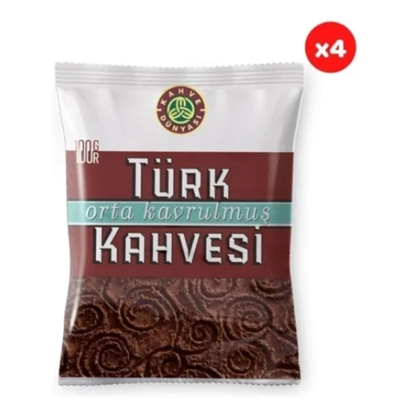 Kahve Dünyası Orta Kavrulmuş Türk Kahvesi 100 gr 4'lü - Görsel 5