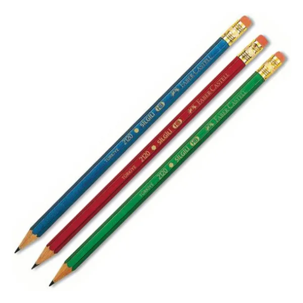 Faber-Castell 2120 Köşeli Silgili Kurşun Kalem - Görsel 6