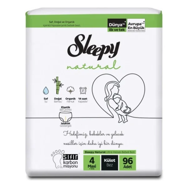 Sleepy Natural 4 Numara Maxi 96'lı Külot Bez - Görsel 4