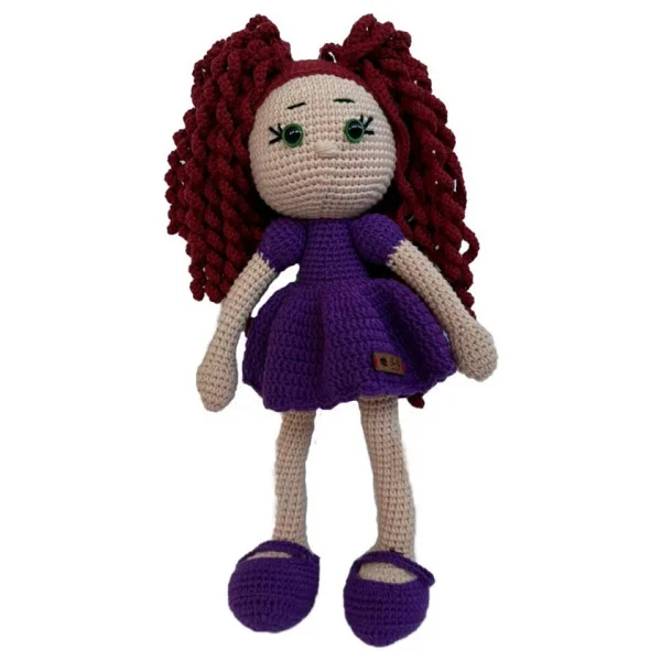 Amigurumi Organik Oyuncak-Uyku Arkadaşı -Örme Mor Bebek - Görsel 2