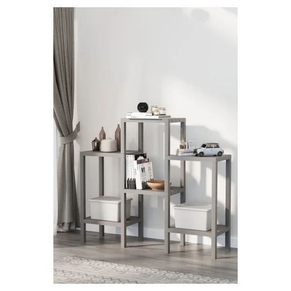 Mithra Life 6 Katlı Plastik Gri Banyo Mutfak Rafı MIT1046 - Görsel 6