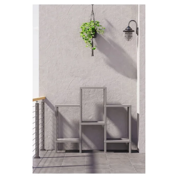 Mithra Life 6 Katlı Plastik Gri Banyo Mutfak Rafı MIT1046 - Görsel 5