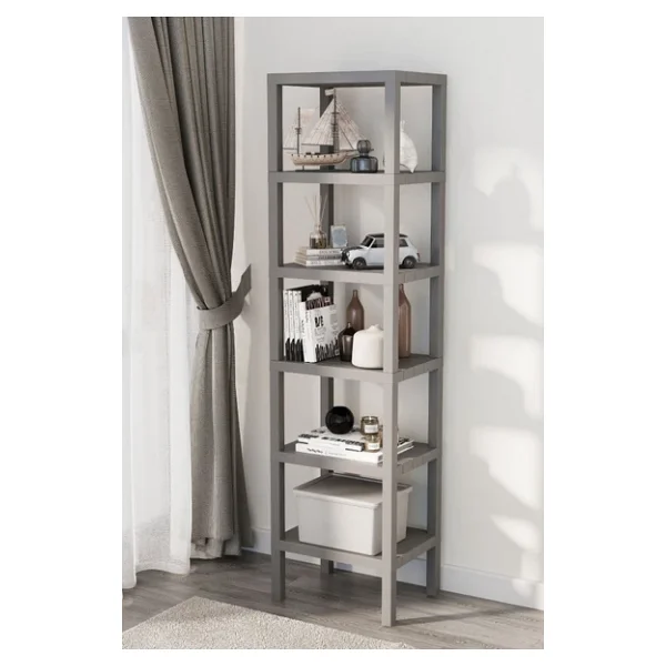 Mithra Life 6 Katlı Plastik Gri Banyo Mutfak Rafı MIT1046 - Görsel 2
