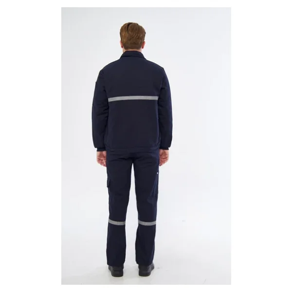 Orange Safety İş Takımı 7/7 Gabardin %100 Pamuk Kapitoneli Reflektörlü Kışlık Lacivert - Görsel 6