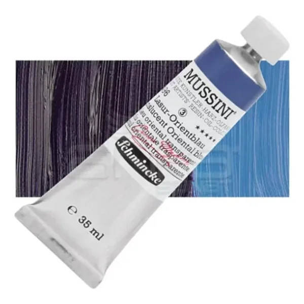 Schmincke Mussini 35 ml 496 Translucent Oriental Blue Yağlı Boya - Görsel 5