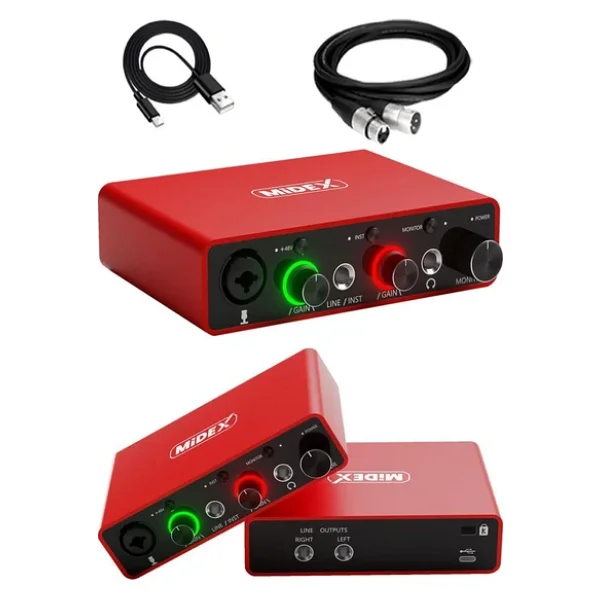 Midex GLX-700RD USB Stüdyo Ses Kartı - Görsel 7
