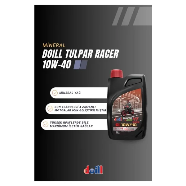 Doill Tulpar Racer 4T 10W-40 1 lt Motosiklet Yağı - Görsel 4