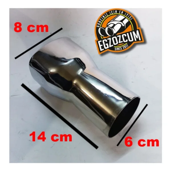 60 Mm. Nikelaj Kare Sessiz Egzoz Eksoz Ucu - Görsel 4