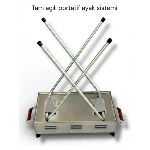 Pratikoutdoor 50x30 cm Katlanır Kömürlü Mangal - Görsel 3