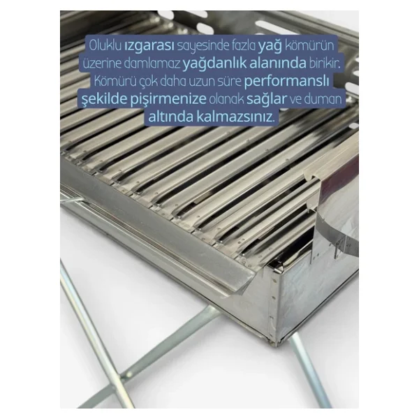 Pratikoutdoor 50x30 cm Katlanır Kömürlü Mangal - Görsel 5