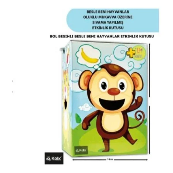 KOLİX Doyur Beni Hayvanlar Kutu Seti Etkinlik Kutusu Oluklu Mukavva Eğitici Oyuncak SET Kutu - Görsel 2