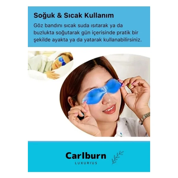 Özel Üretim Soğuk Sıcak Uygulama Göz Terapi Bandı Işık Önleyici Göz Dinlendirme Jel Uyku Bandı - Görsel 4