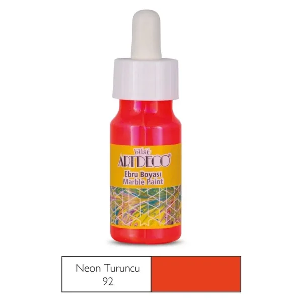 Artdeco 016b Ebru Boyası 92 Neon Turuncu 30ml - Görsel 4