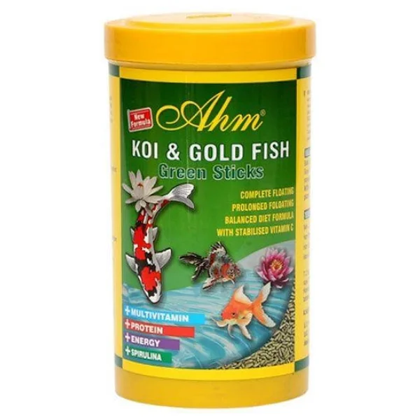 Ahm Koi Gold Fish Green Sticks 1000 ml Balık Yemi - Görsel 3