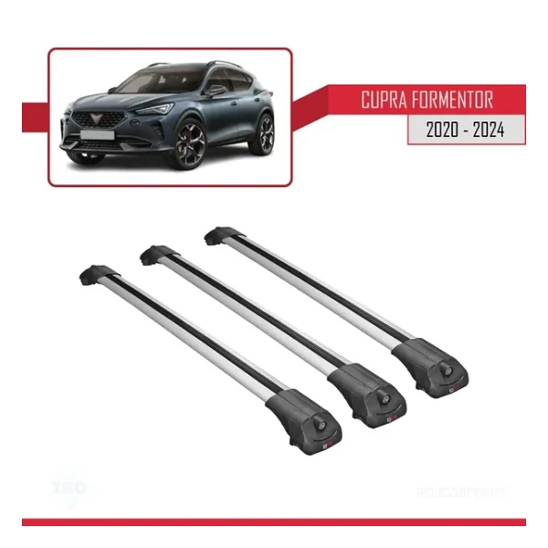Cupra Formentor 2020 Ve Sonrası İle Uyumlu Ace-1 Ara Atkı Tavan Barı Gri 3 Adet Bar - Görsel 3